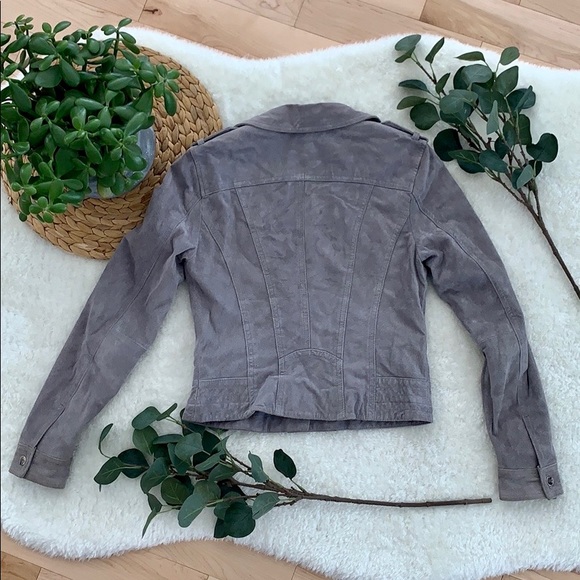 * Gray leather jacket * - Picture 2 of 6